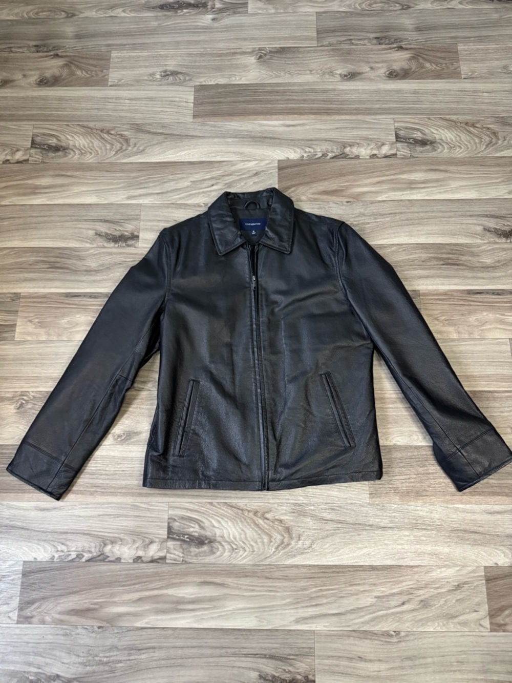 Croft & Barrow Men's Genuine Leather Fully Lined Jacket in Black Size Medium